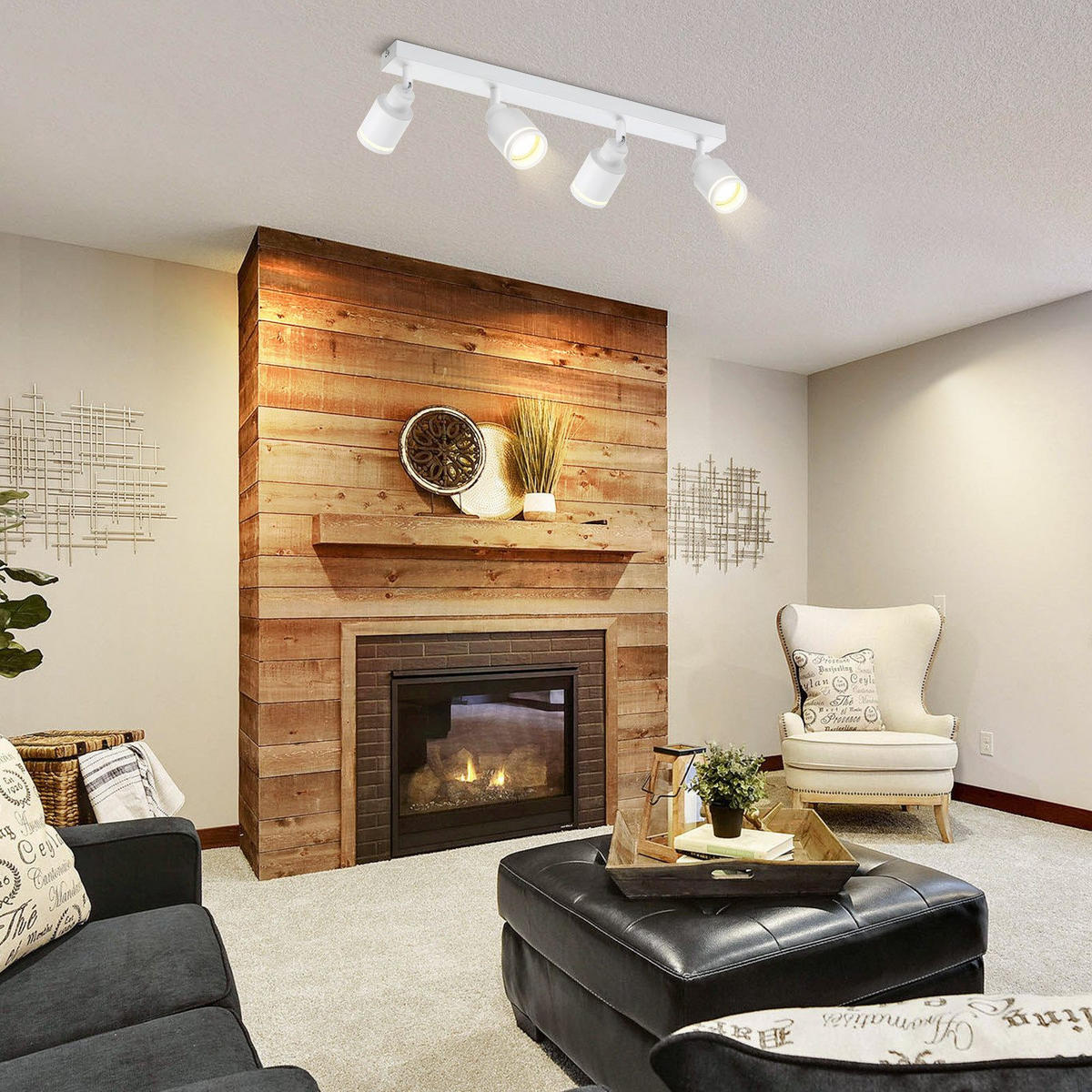 STRAHLER Trier 4-flammig 55/5/15.7 cm - Weiß, Metall (55/5/15.7cm) - Nettlife