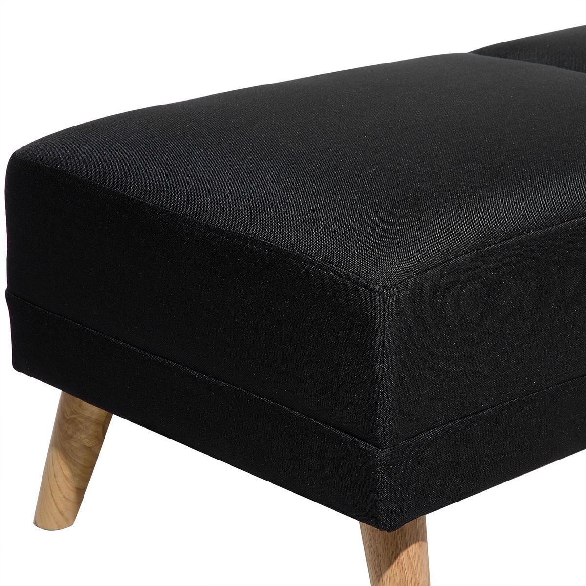 OTTOMANE Florli 55/128/45 cm - Schwarz, Kunststoff/Textil (128/45/55cm) - Beliani