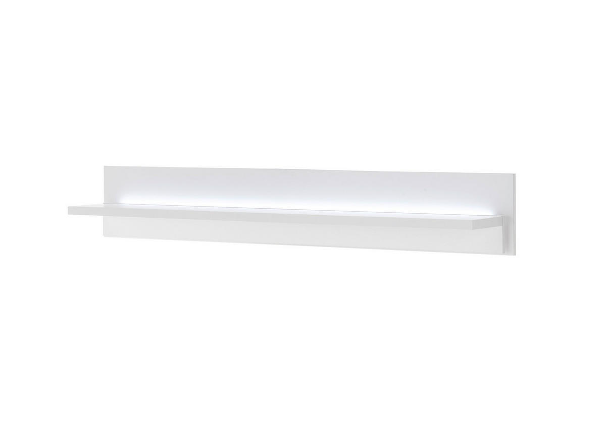 WANDBOARD M19 Weiß Matt 150/20/18 cm schmal - Weiß, Holzwerkstoff (150/20/18cm) - Livojo