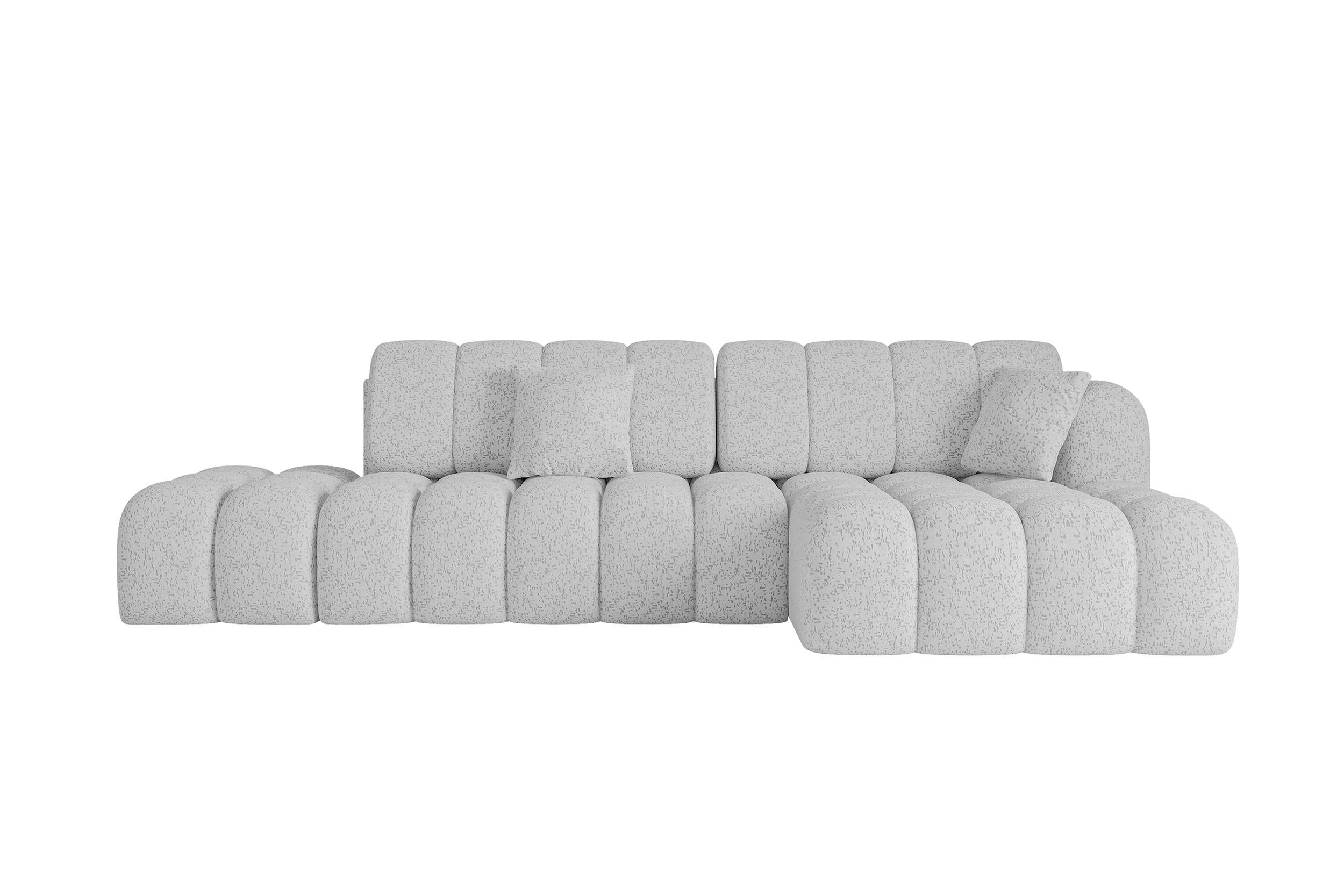 ECKSOFA mit Schlaffunktion Ottomane RECHTS OLEA-L2 321x164x75 Grau Tissu - Graphitfarben/Schwarz, Holzwerkstoff/Kunststoff (164/321cm) - ALTDECOR