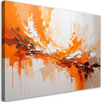WANDBILD, Dynamische Abstraktion in Orangetönen - Orange, Textil (90/60cm) - Feeby