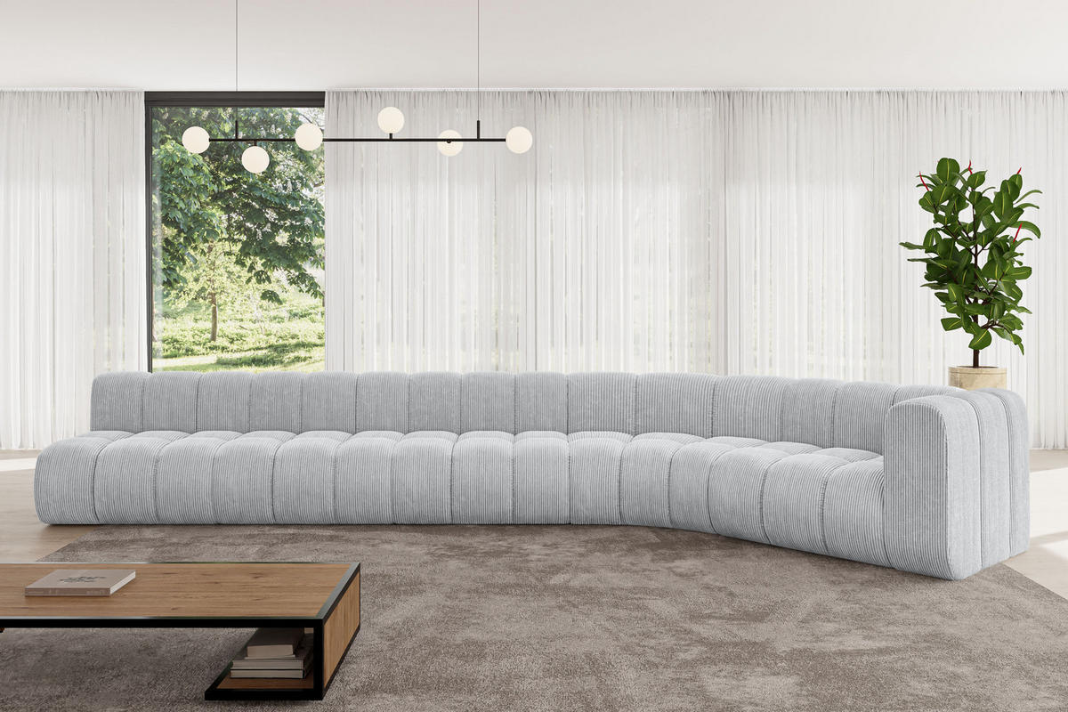 ECKSOFA modulares Sofa Karex-L3 - 490x194x70 cm Grau - Grau, Holzwerkstoff/Textil (490/194cm) - ALTDECOR