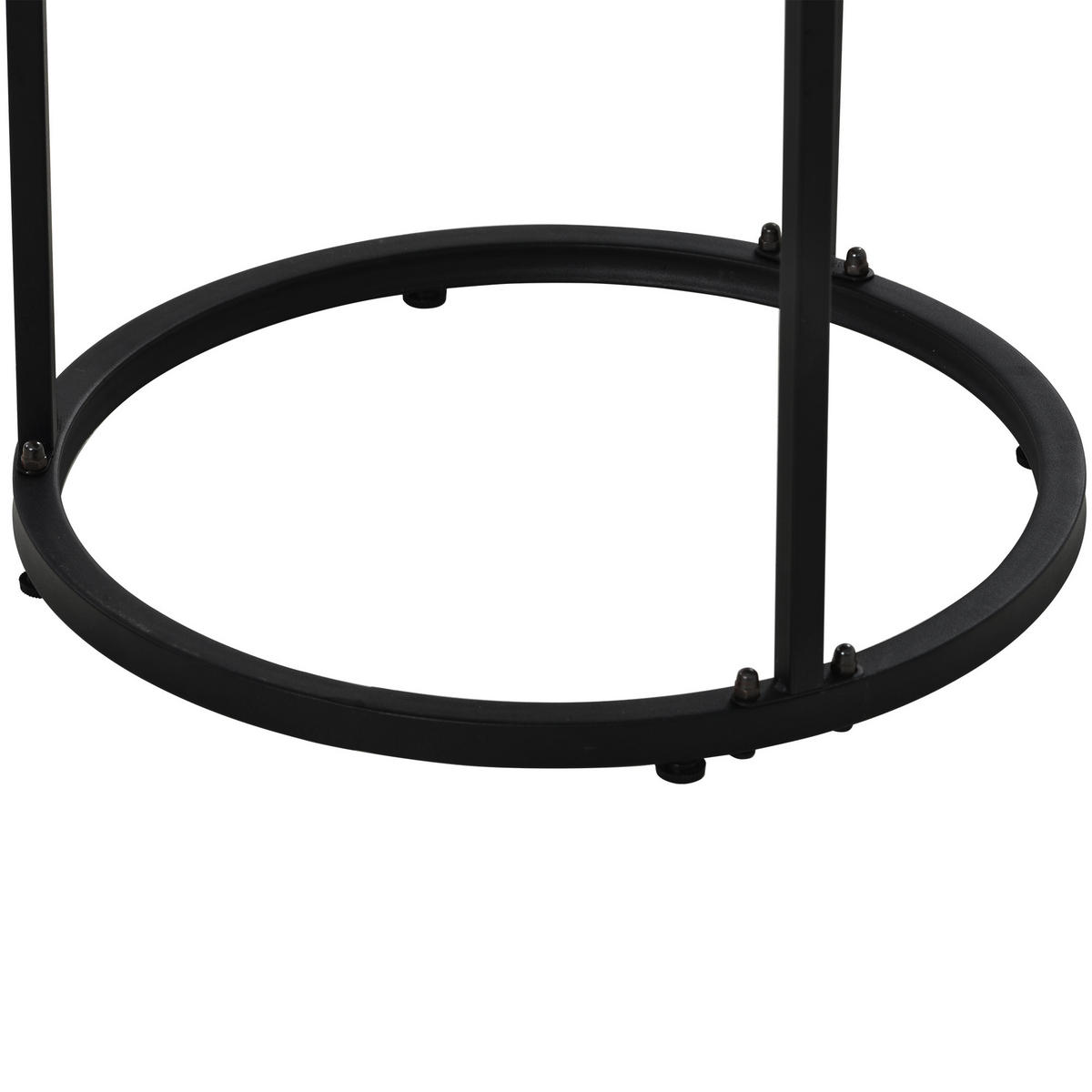 2ER Set runde Couchtische, groß & klein, MDF in Eichefarben, Metallrahmen, 50/70,5 + 45,5/44 cm,Eichefarben - Eichefarben, Holzwerkstoff (70.5/70.5/50cm) - Redom