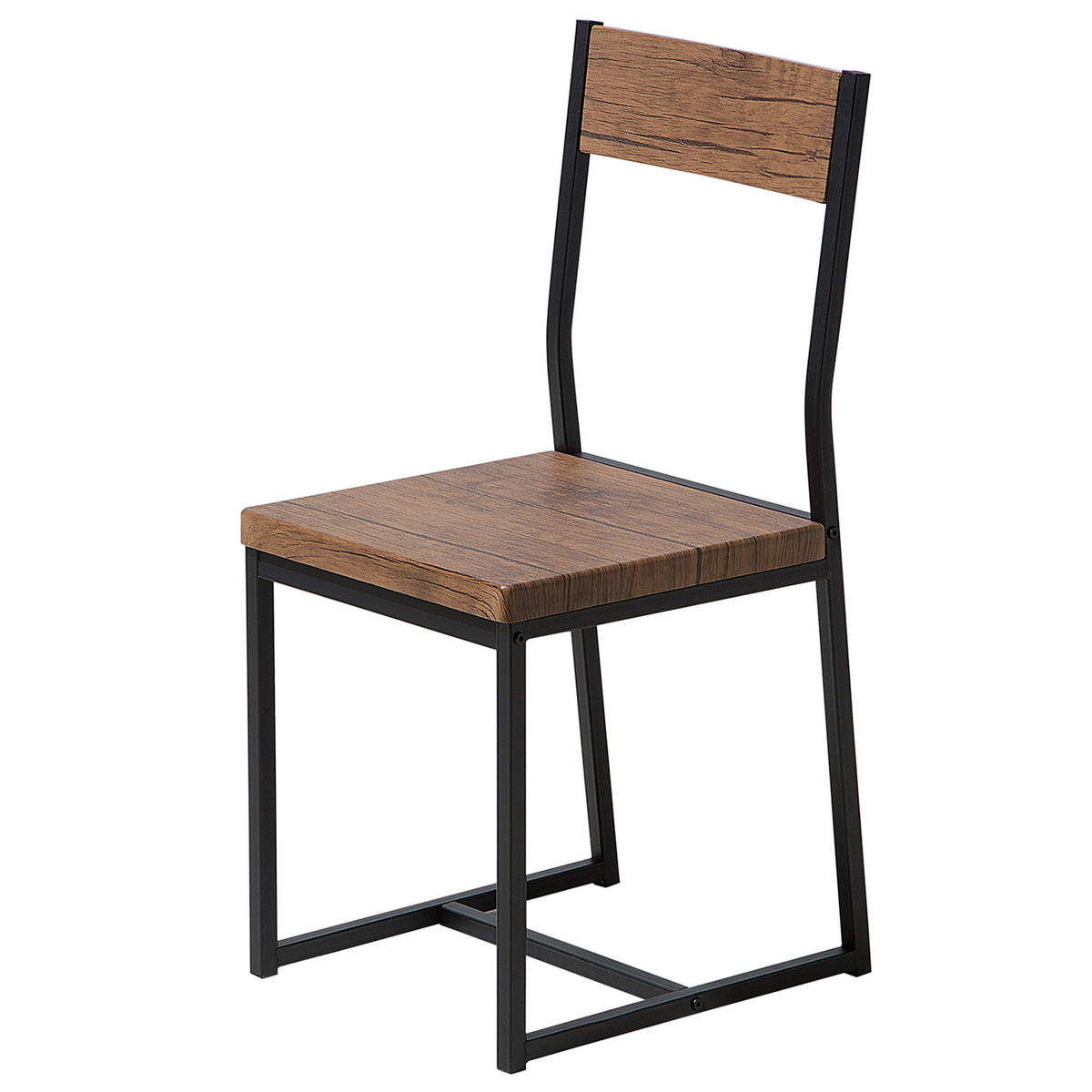 SET MASĂ CU SCAUNE maro închis oțel cu 6 locuri 150 cm Laredo - negru, compozit lemnos (150/75/90cm) - Beliani