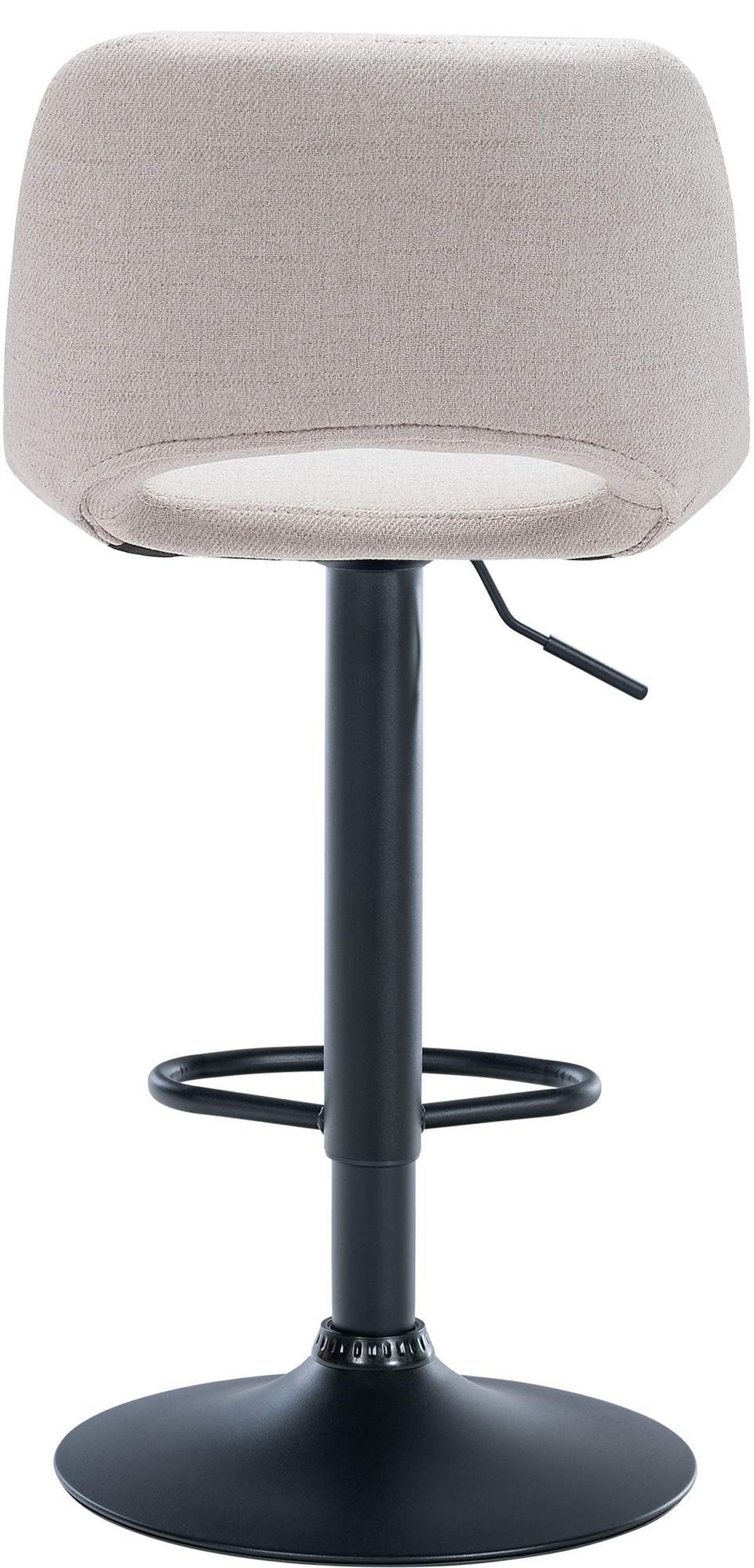 BARHOCKER JAKSON Creme Stoff Schwarz - Creme, Textil/Metall (42/86/46cm) - DELUKE