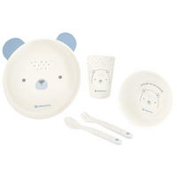 KINDERGESCHIRR Bear with me 5-teilig blau 180 ml, ab 6 Monaten, leicht zu reinigen, für unterwegs, kompakt - Blau, Kunststoff (17/2/18cm) - Kikka boo