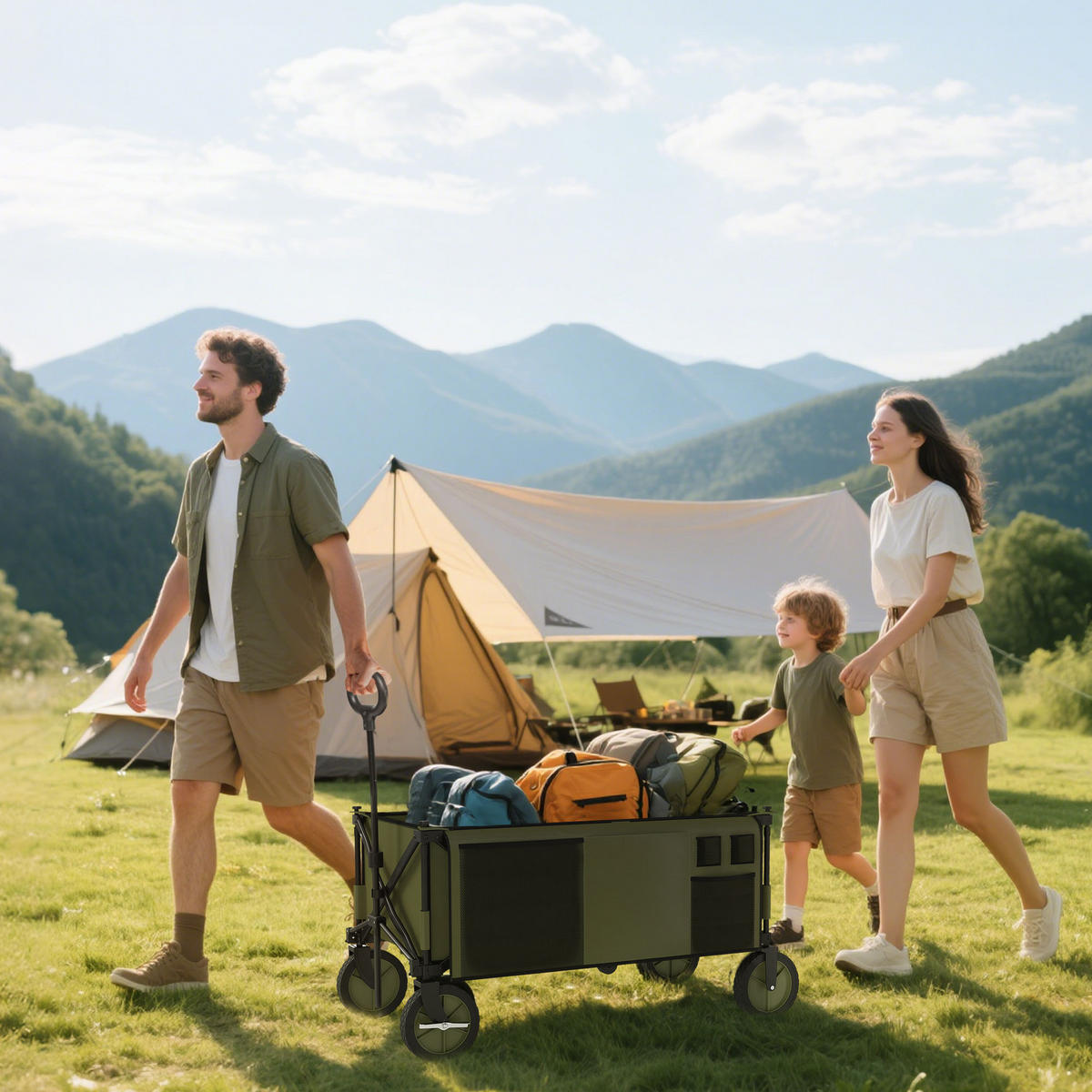 GARTENWAGEN DE-18762 - Grün, Metall (55/93/108cm) - ComfortXL