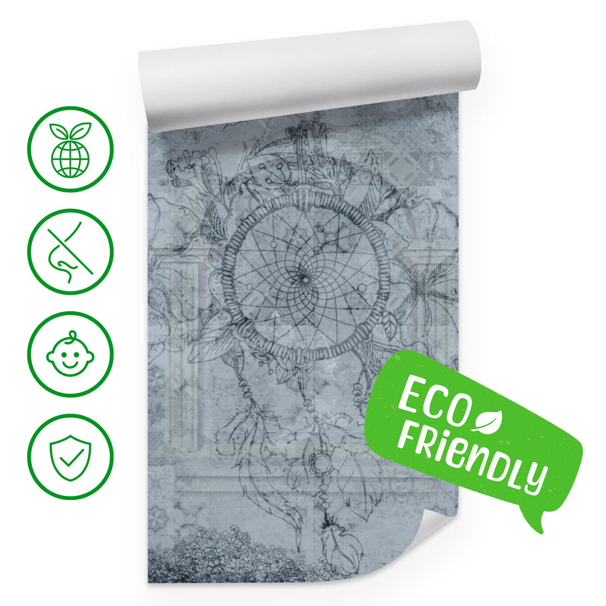 FOTOTAPETE für Schlafzimmer Traumfänger Vintage Säulen 250x175 - Grau, Papier (250/175cm) - Muralo