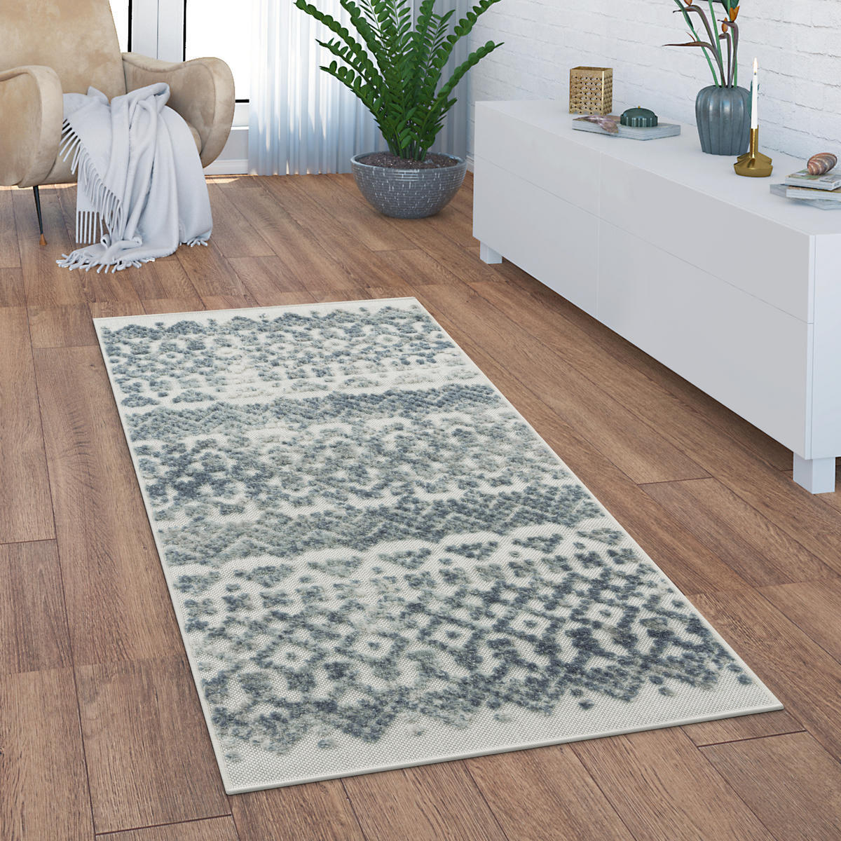 OUTDOORTEPPICH 80/150 cm Stilo 864 - Türkis, Textil (80/150cm) - Paco Home