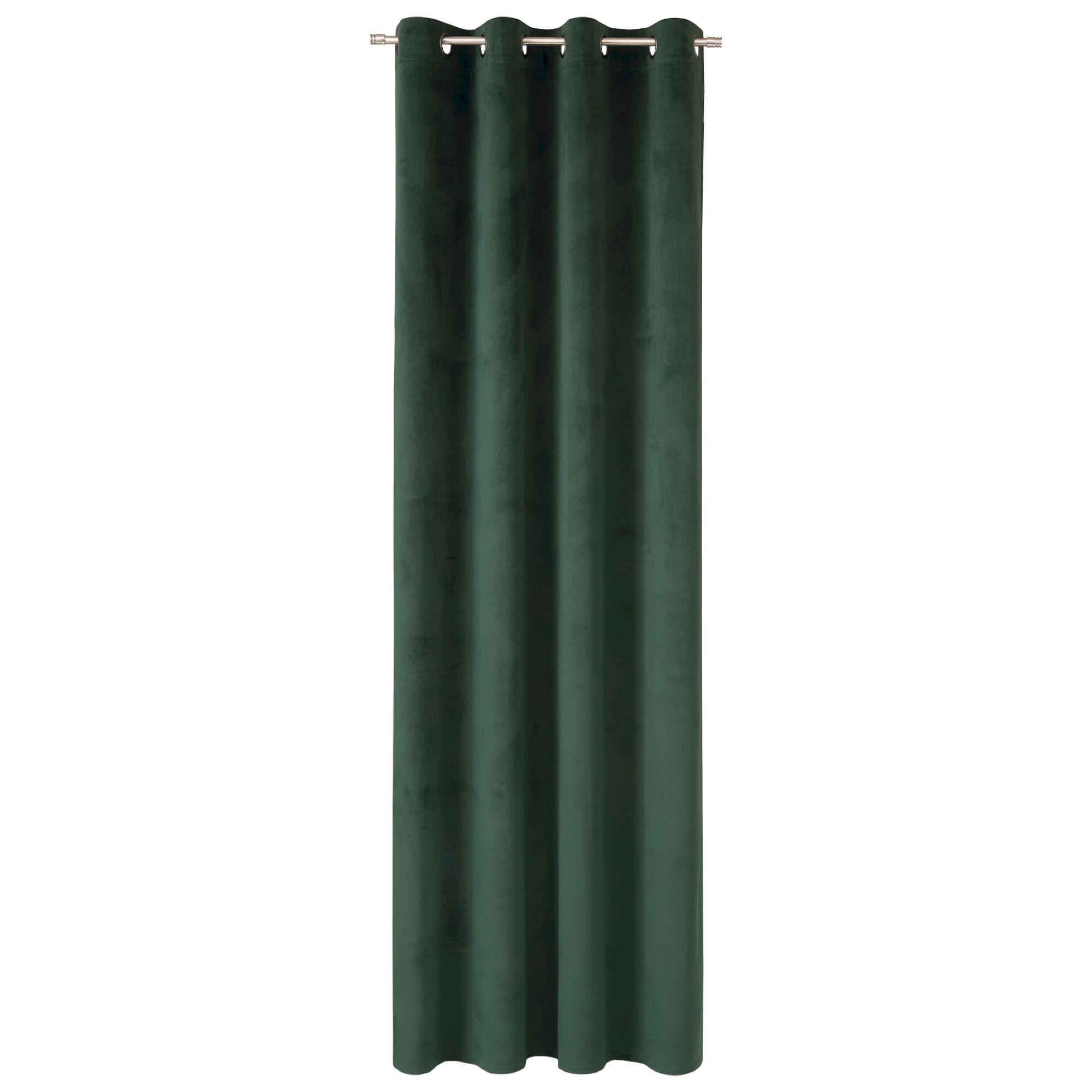 ÖSENVORHANG VELVET SIGNATURE - Grün, Textil (140/1/250cm) - Tom Tailor