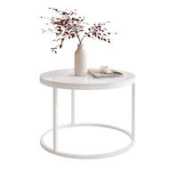 COUCHTISCH 60 cm rund Weiß Hochglanz, Weiß Gestell - Weiß Hochglanz, Holzwerkstoff (60/60/42cm) - Idohome