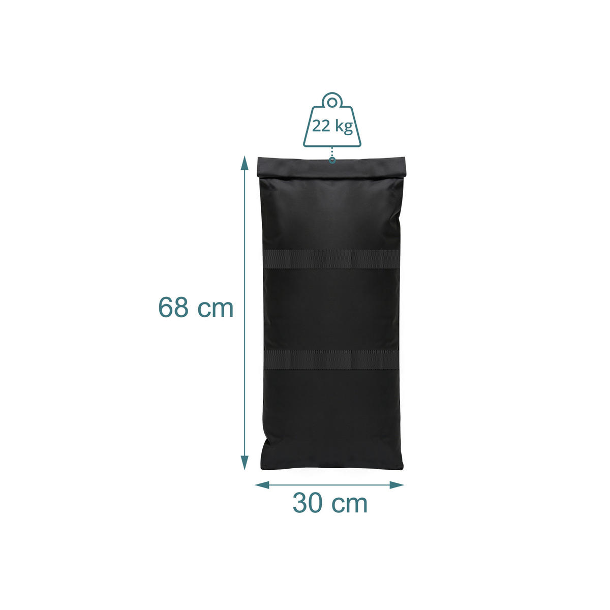2XPIESKOVÉ vrecia - čierna, textil/plast (68/30cm) - Relaxdays