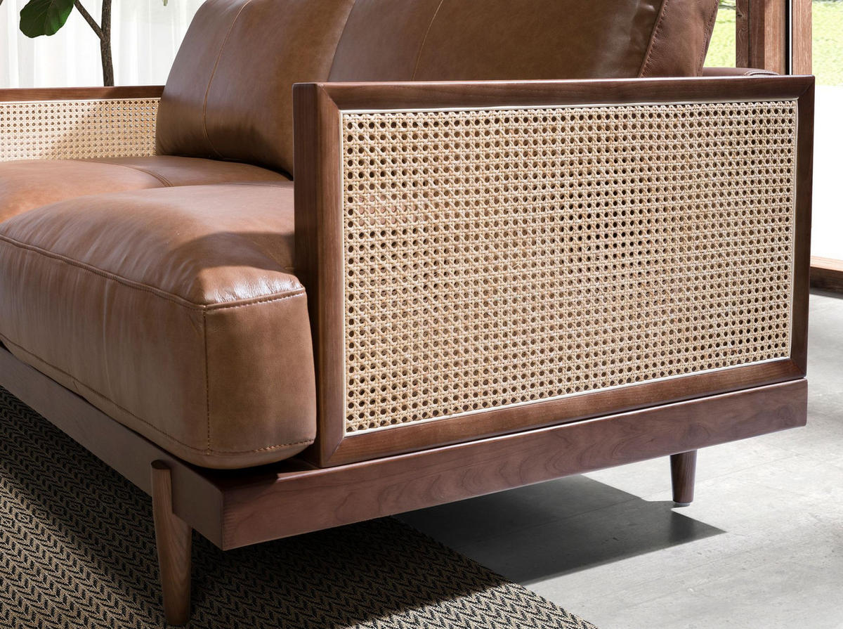 SOFA 3-Sitzer-Sofa aus braunem Leder 205/96/83 cm - Walnussfarben/Braun, Leder (205/83/96cm) - ANGEL CERDA