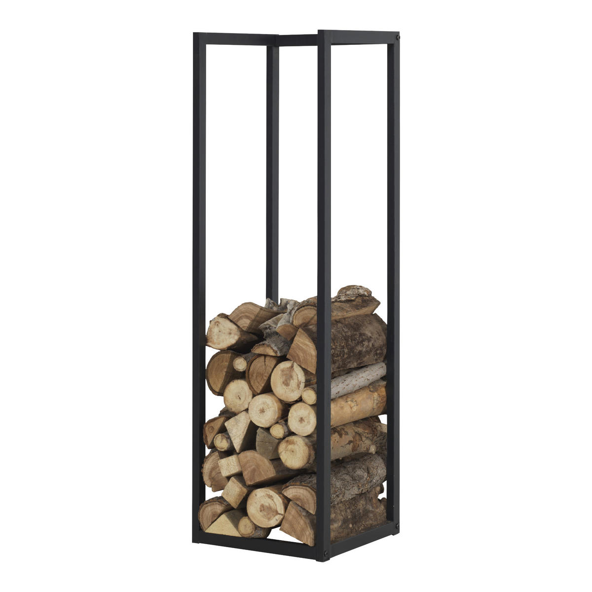KAMINHOLZREGAL Tanum - Schwarz, Metall (35/120/35cm) - [en.casa]
