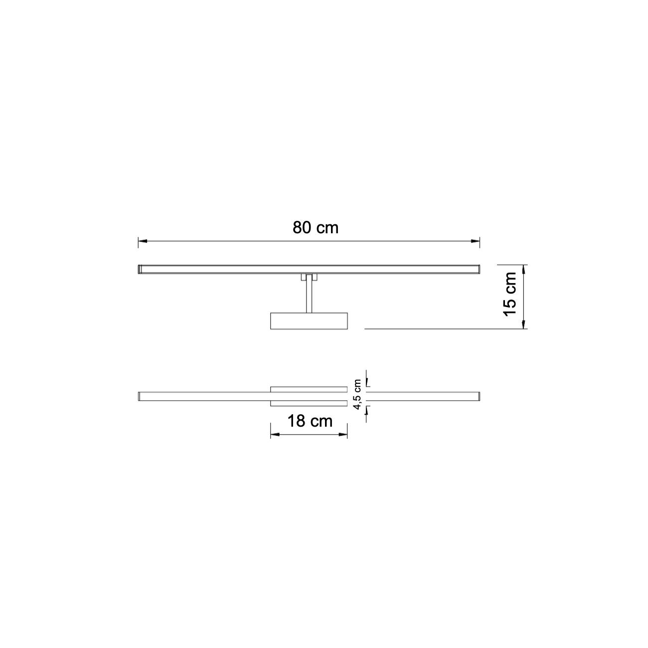 WANDLEUCHTE Xenia, Schwarz, 80cm - Schwarz, Metall (15/4.5/80cm) - KOSILUM