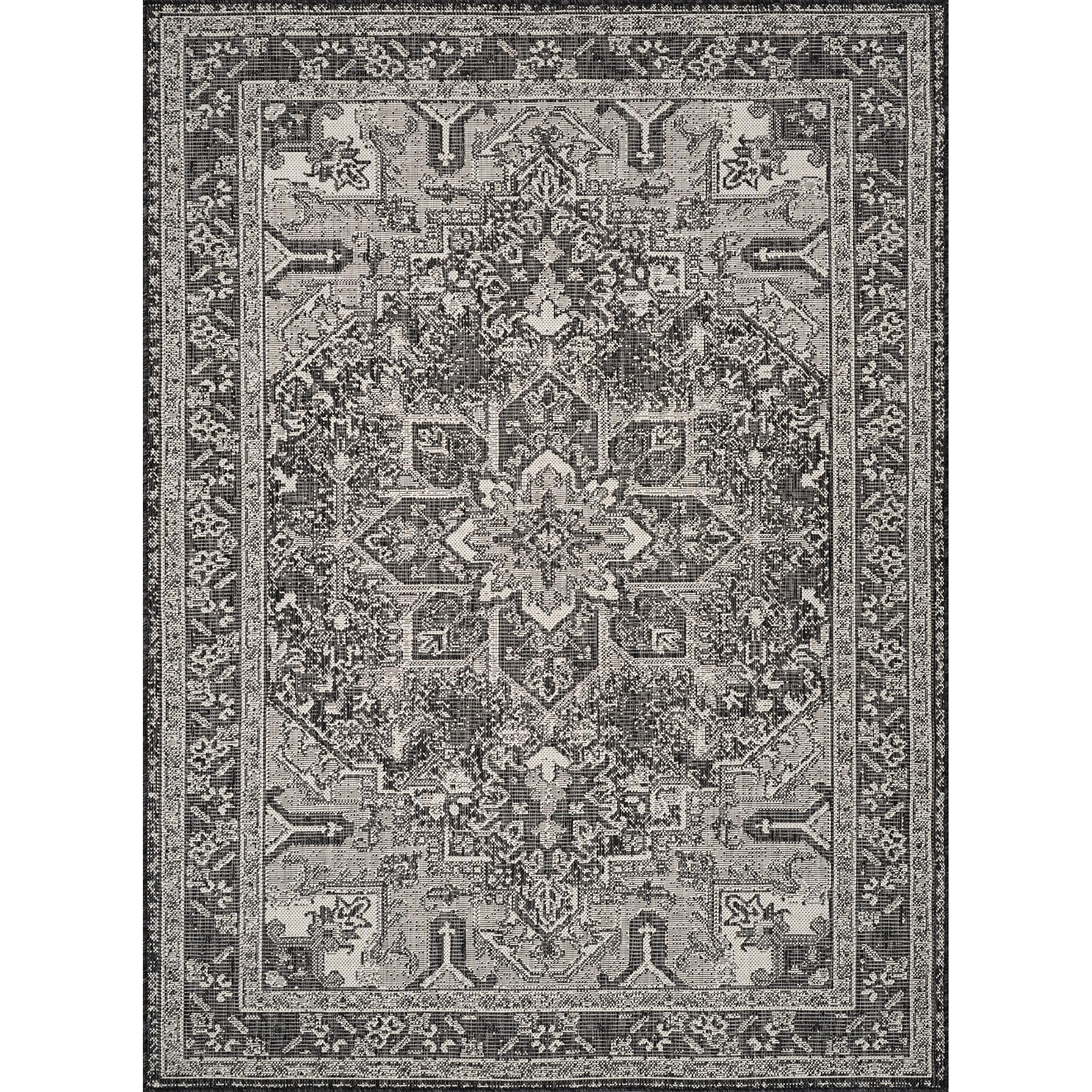 OUTDOORTEPPICH 120x170 cm Grau - Schwarz, Kunststoff/Textil (120/170cm) - LIVABLISS