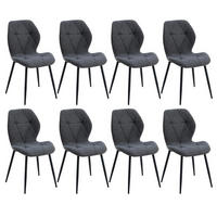 ESSZIMMERSTÜHLE 8er-Set Stoff Dunkelgrau - Anthrazit, Textil (43/86/47.5cm)