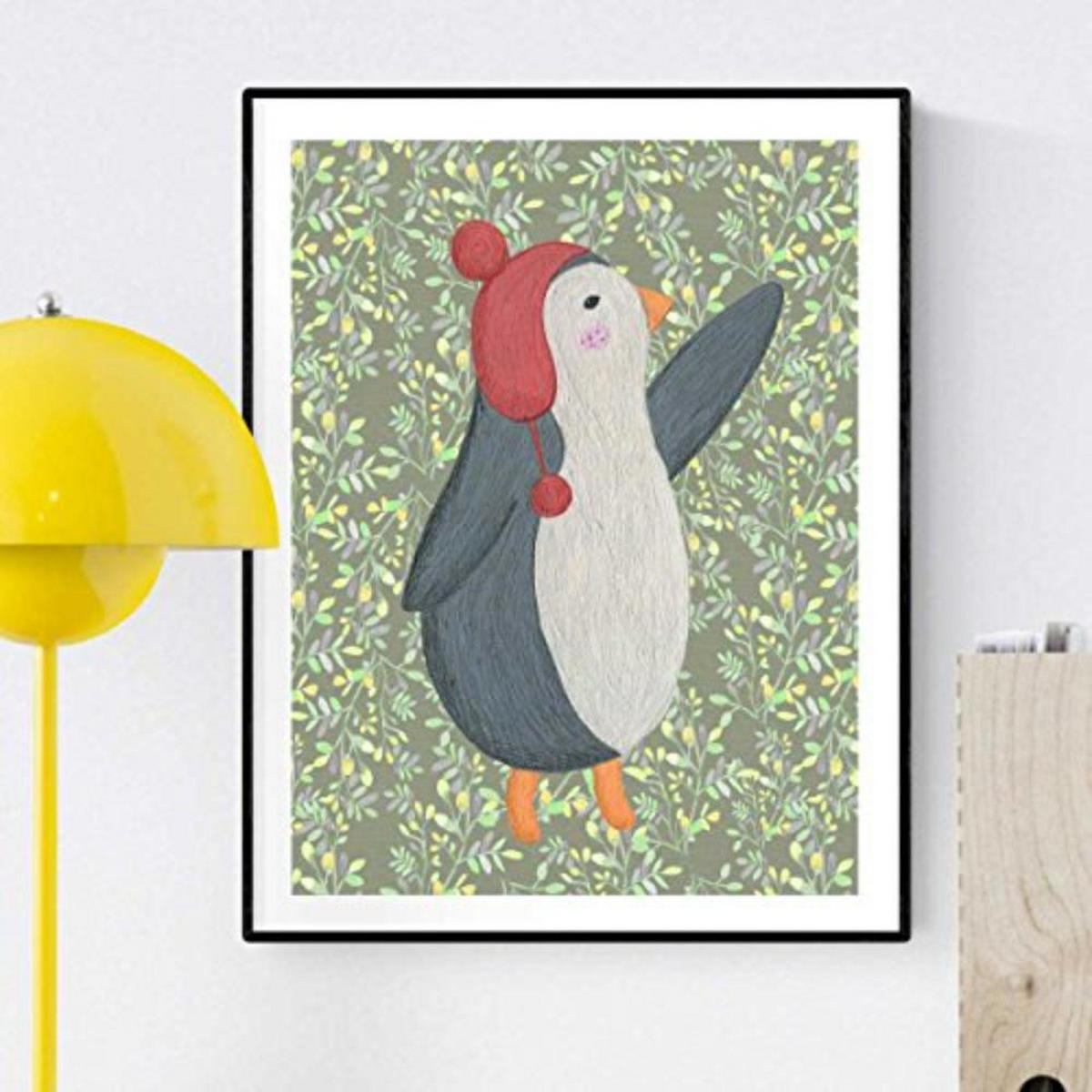 POSTER Set mit 4 süße Tiere A4 Schwarzer Rahmen - Schwarz, Papier (29.7/3cm) - Nacnic