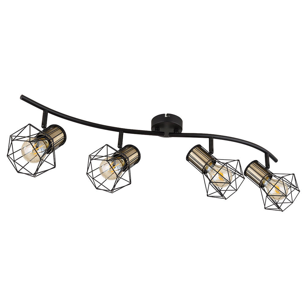 DECKENLEUCHTE PRISKA Metall Schwarz - Schwarz, Metall (80/22.5/19cm) - Globo Lighting