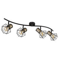 DECKENLEUCHTE PRISKA Metall Schwarz - Schwarz, Metall (80/22.5/19cm) - Globo Lighting