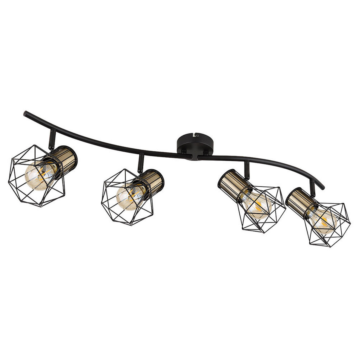 DECKENLEUCHTE PRISKA Metall Schwarz - Schwarz, Metall (80/22.5/19cm) - Globo Lighting