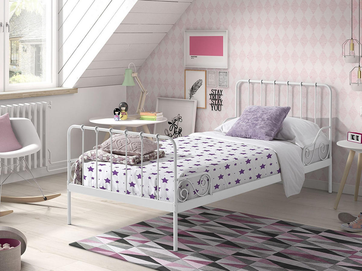 METALLBETT Kamenka 205x90x95 aus Metall in Weiß - Weiß, Metall (90/200cm) - 58aufmkessel