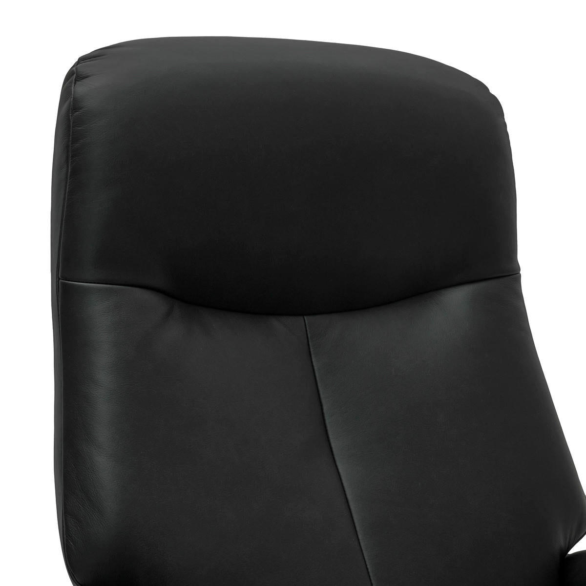 RELAXSESSEL Echtleder Schwarz - Schwarz, Leder/Metall (79/115/85cm) - Furnhouse