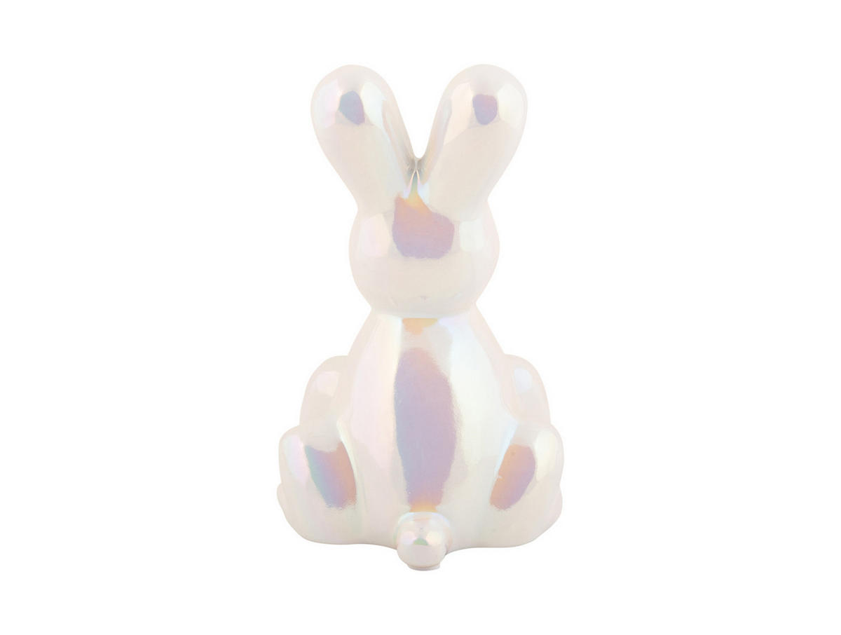 SKULPTUR Balloon Bunny 10/9/15 cm - Weiß, Keramik (9/15/10cm) - Present Time