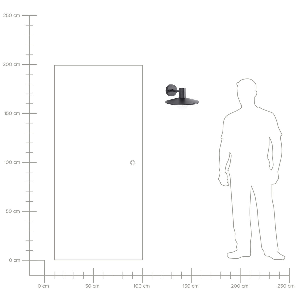AUSSENWANDLEUCHTE Schwarz Bara IIa - Schwarz, Metall (30/20/30cm) - Beliani