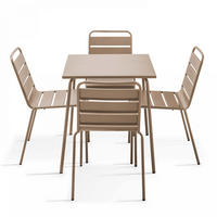 GARTENSET 5-tlg., Taupe - Taupe, Metall - Oviala