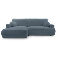 ECKSOFA Fuerro Hellblau Strukturstoff - Schwarz/Hellblau, Kunststoff/Textil (260/168cm) - Selsey