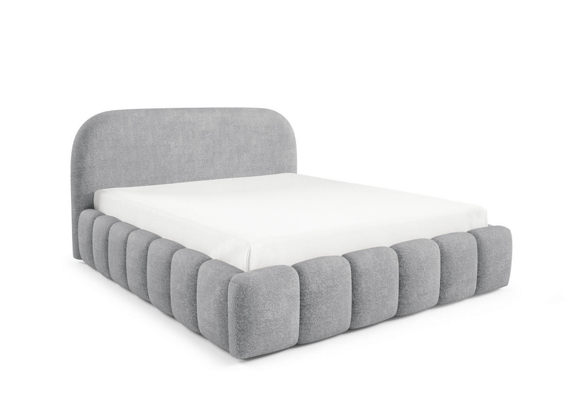 POLSTERBETT BELLURE mit Bettkasten 180x200,Doppelbett mit Stauraum,Lattenrost,Boxspringbett-Optik,ohne Matratze-Grau - Grau, Holz (180/200cm) - Furnistar