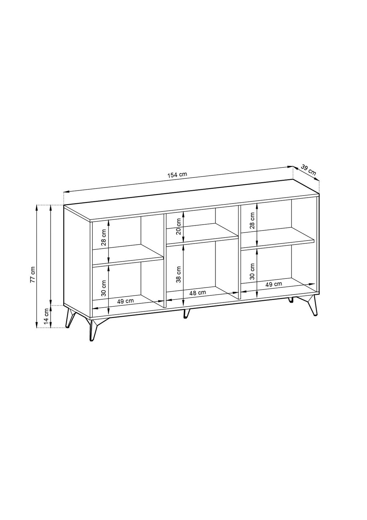 WOHNZIMMER Set 4-tlg. – DIAMOND – Eichefarben - Eichefarben, Holzwerkstoff (103.5/76.7/39cm) - hi-markt