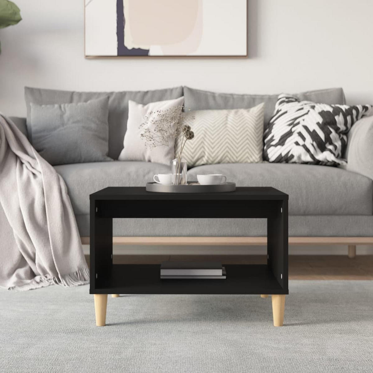 COUCHTISCH Schwarz 60x50x40 cm Holzwerkstoff - Schwarz, Holzwerkstoff (60/50/40cm) - furnicato