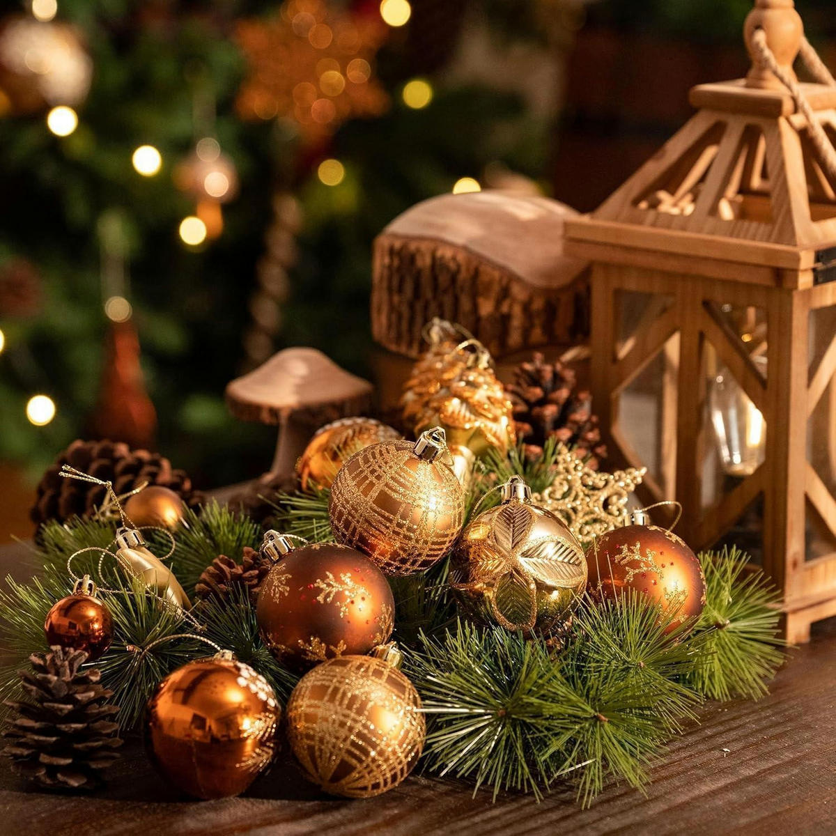 WEIHNACHTSKUGELN 70-teiliges Set Kunststoff Bruchfest Wald Thema - Multicolor, Kunststoff (8.5/8.5/8.5cm)