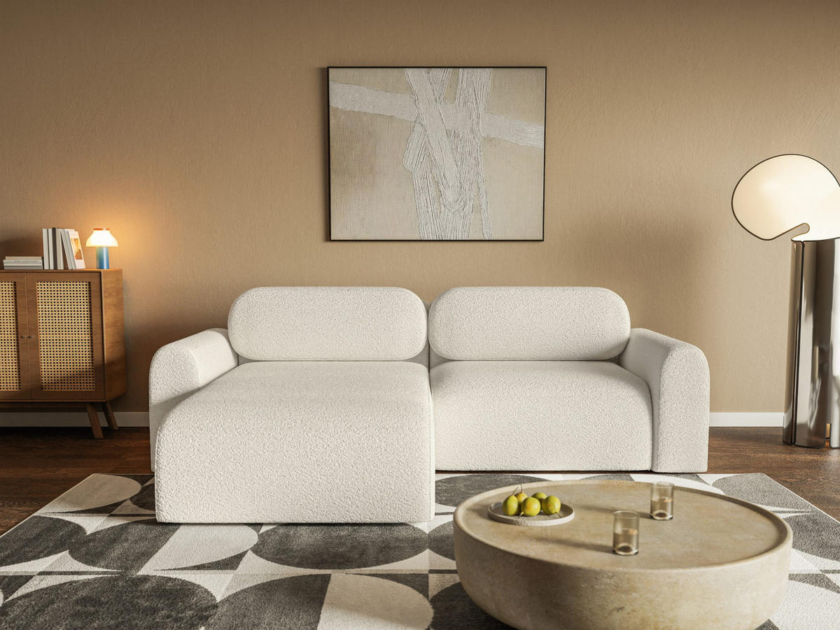 ECKSOFA Lome Mini mit Schlaffunktion, Weiß - Weiß, Textil (244/165cm) - Fedve