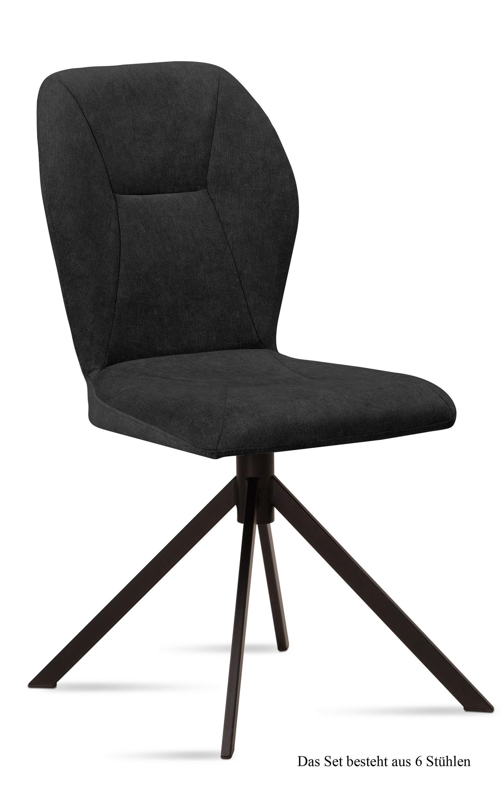 ESSZIMMERSTUHL (6er-Set) Dusca 51x92x60 Schwarz/Anthrazit - Anthrazit/Schwarz, Kunststoff (60/92/51cm) - 58aufmkessel