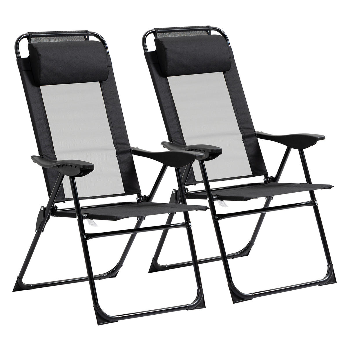 KLAPPSESSEL Schwarz 2 Stück - Schwarz, Metall (62/109/70cm) - GiPP