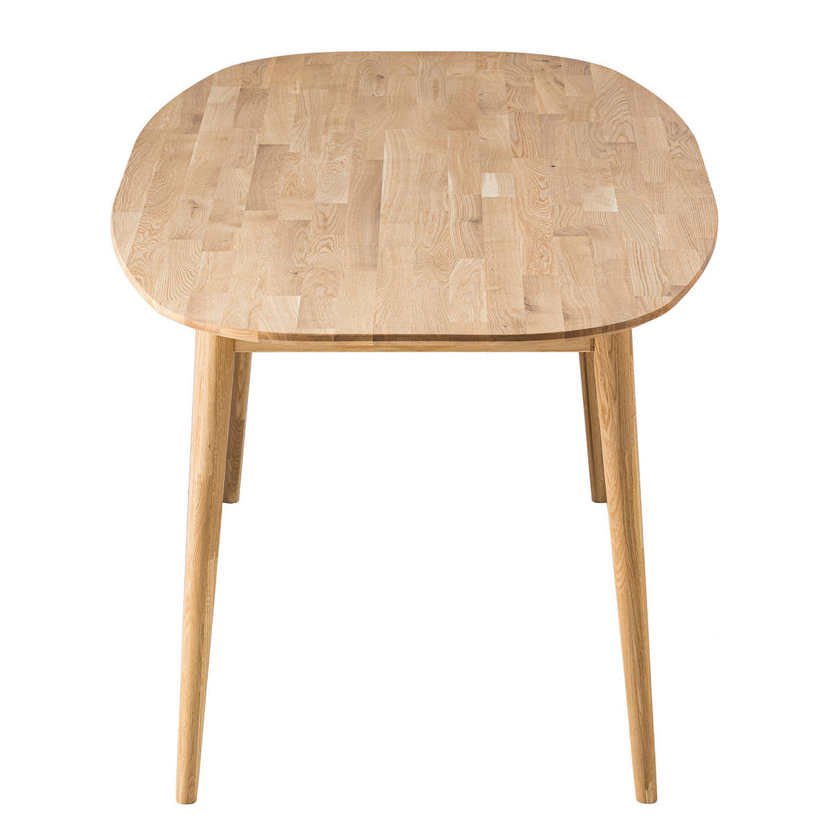 ESSTISCH - Eiche massiv, oval - Eichefarben, Holz (90/180/75cm) - home24