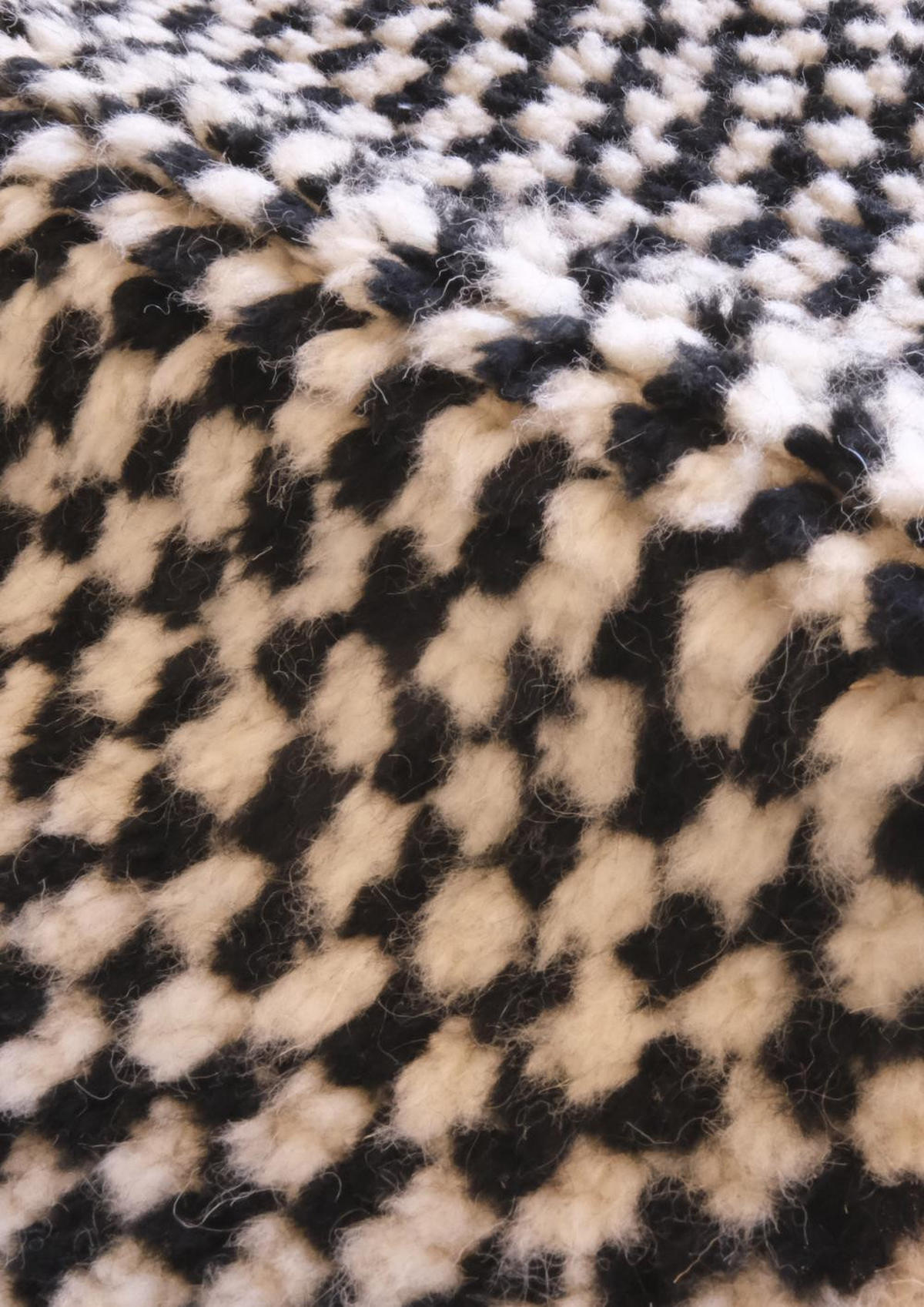 BERBERTEPPICH modern kariert 95x 210 cm - Schwarz, Naturmaterialien (95/210cm) - AFK Living