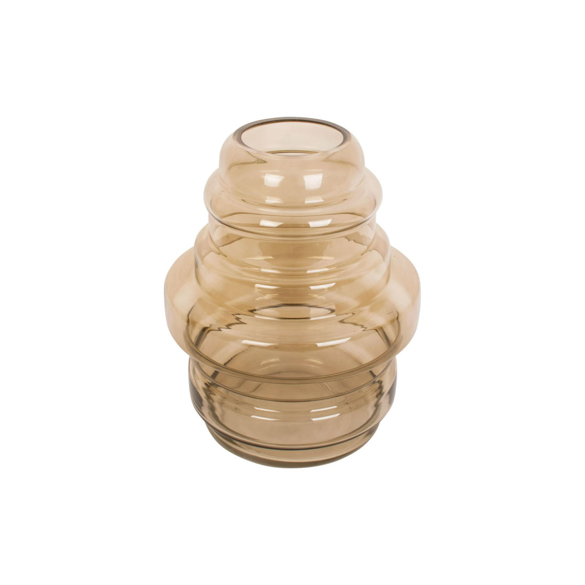 VASE Distinct Braun 25/25/30 cm - Beige, Glas (25/30cm) - Present Time