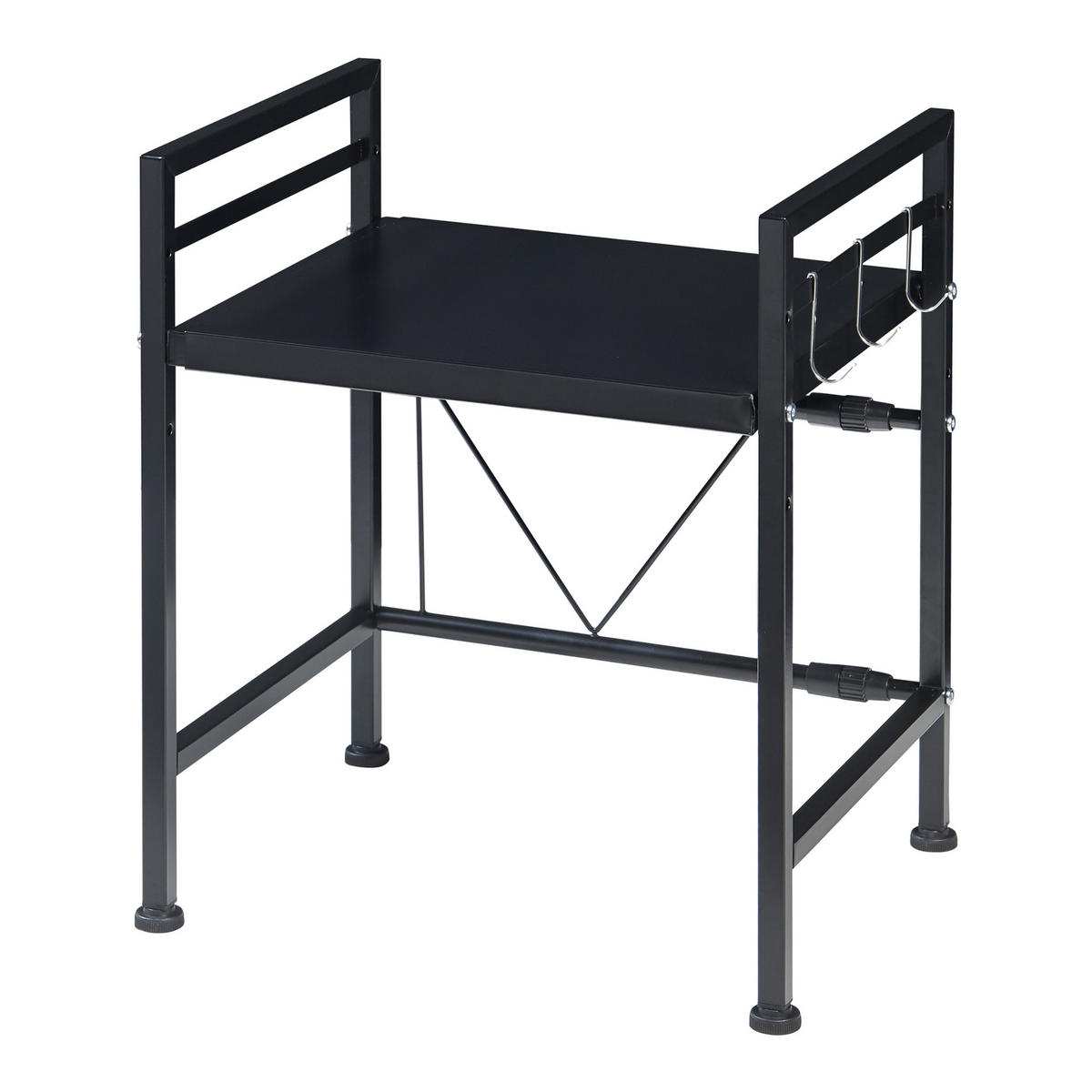 MIKROWELLENREGAL Sorsele - Schwarz, Metall (63/47.5/32cm) - [en.casa]