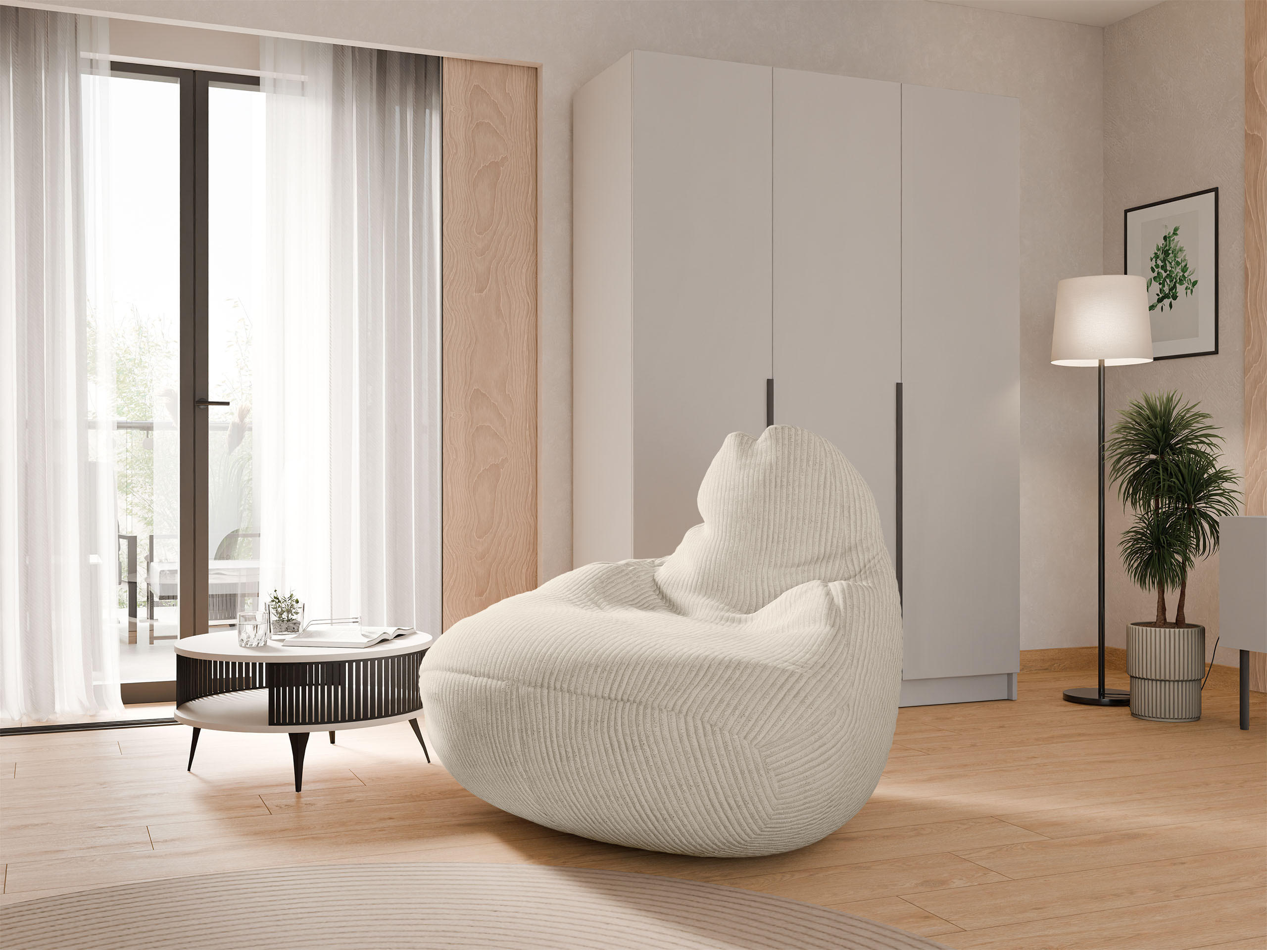 SITZSACK Maxi 300 L Cord - Beige, Textil (85/120/85cm) - MIRJAN24