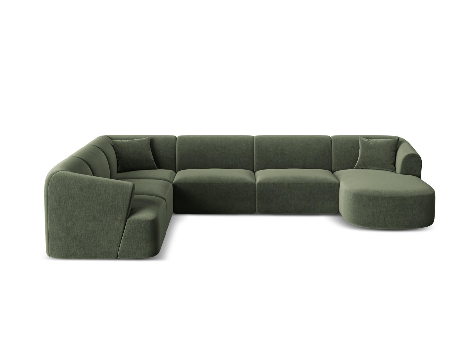 Cosmopolitan Design Modulares-Panoramasofa Grün 255x70x330 cm