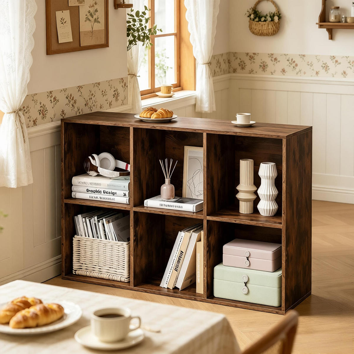 BÜCHERREGAL Rustic Brown 6 offene Fächer 59,6/29/89 cm - Wildeiche, Holzwerkstoff (29/89/59.6cm) - PANGIVO