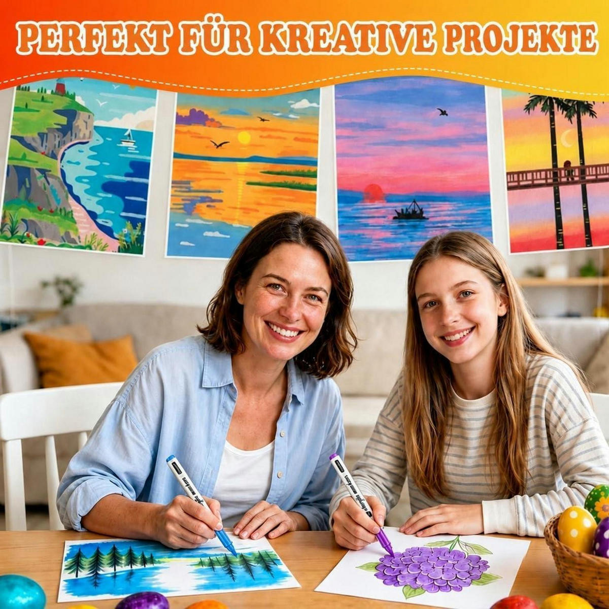 ACRYLSTIFTE Set 80 Farben Pinselspitze Wasserfest - Multicolor, Kunststoff (1/1/13.5cm)