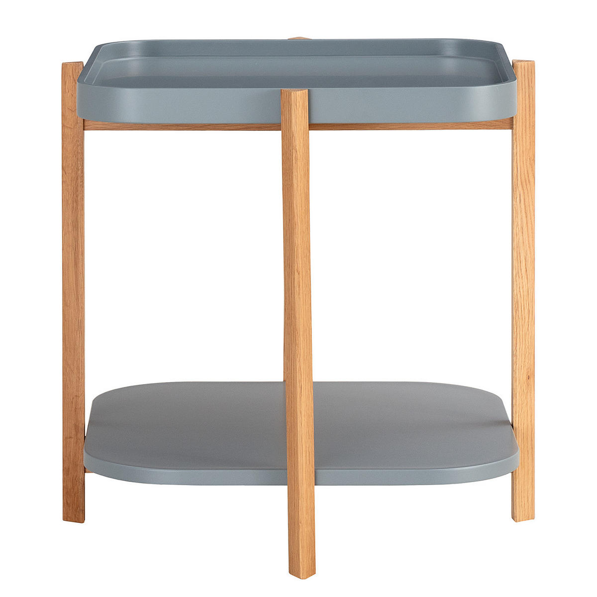 BEISTELLTISCH - Eiche teilmassiv - Blaugrau/Braun, Holz/Holzwerkstoff (57/57/55cm) - home24