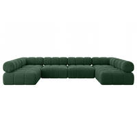 WOHNLANDSCHAFT modulares Sofa Garvo-U2 - 380x190x70 cm Grün Cord - Grün, Holzwerkstoff/Textil (380/70/190cm) - ALTDECOR