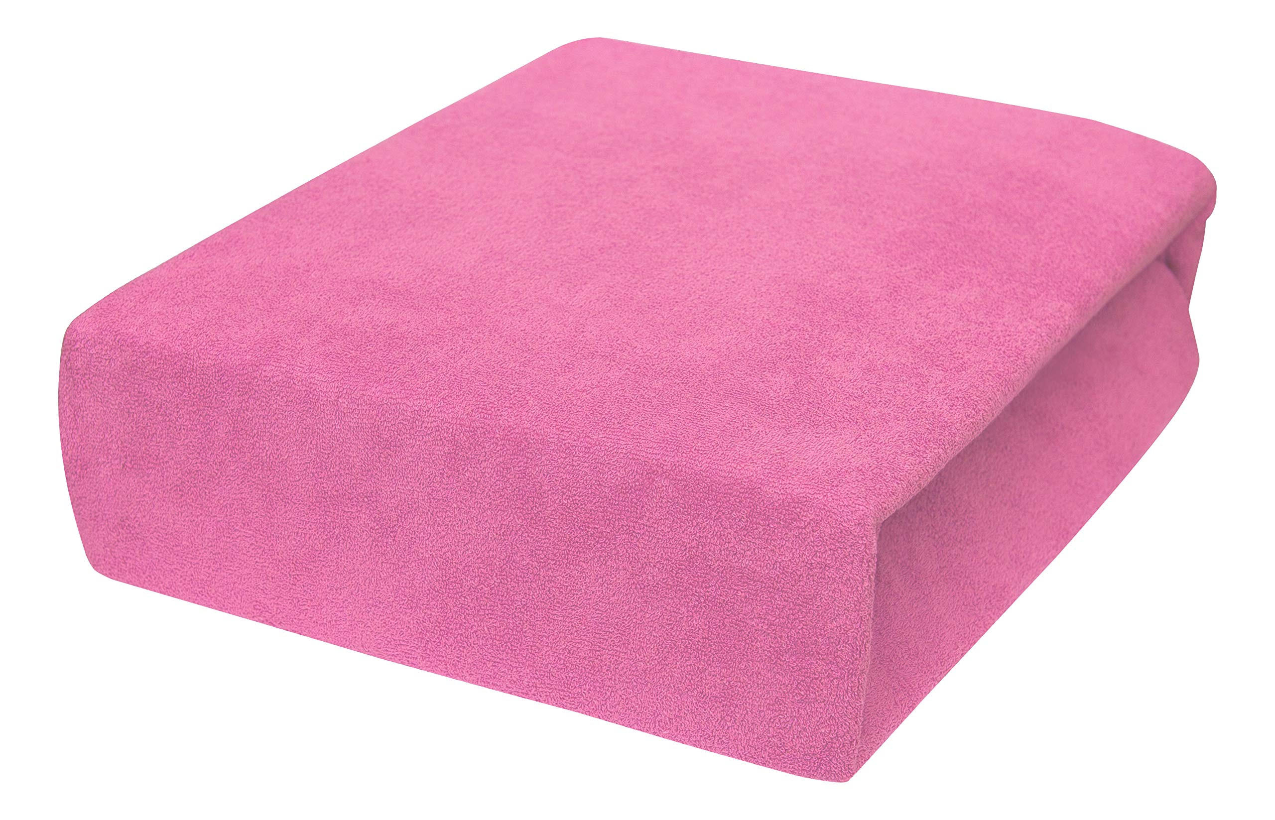 SPANNBETTLAKEN 160/200 cm, Frottee Elastisch 100 % Baumwolle Rosa - Pink, Textil (160/200cm) - Best For Home