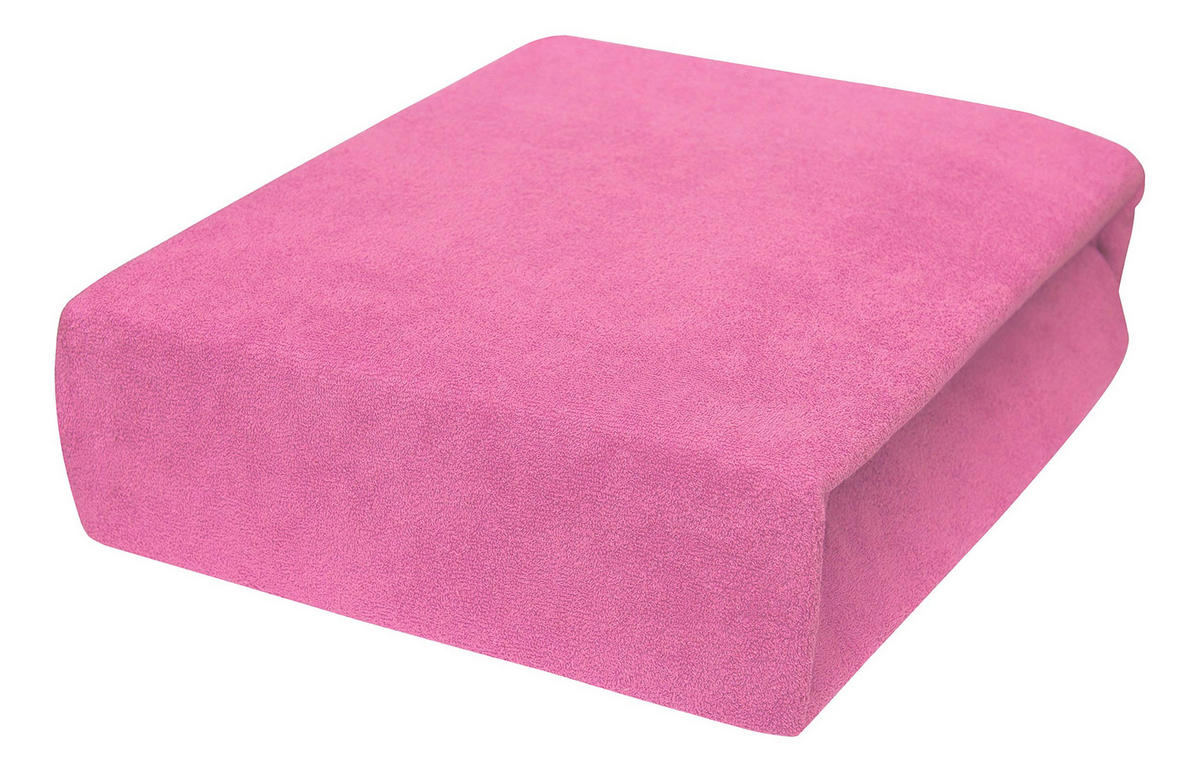 SPANNBETTLAKEN 160/200 cm, Frottee Elastisch 100 % Baumwolle Rosa - Pink, Textil (160/200cm) - Best For Home